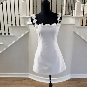 $298 Likely – White Lace Trim Mini Dress – Size 8 – NWT